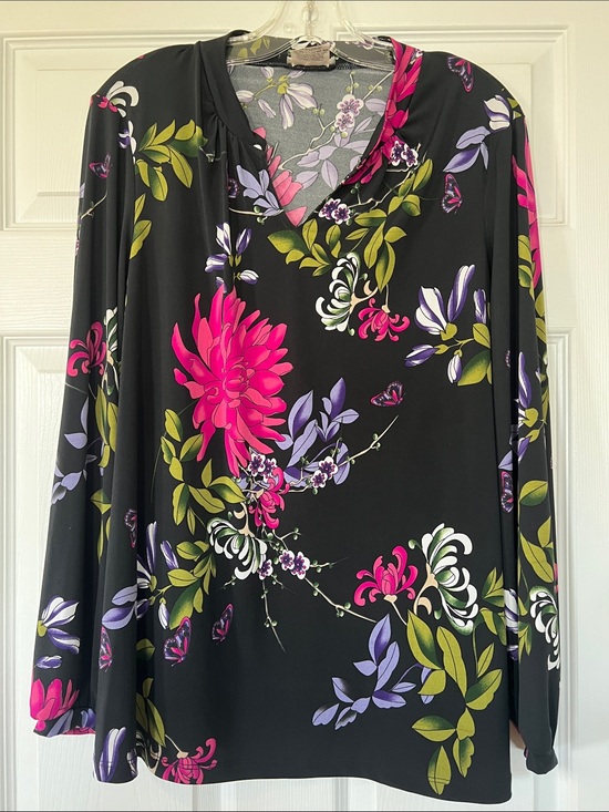 Kim&Co Tops - Elegant Floral Women's Blouse